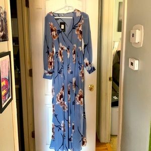 Long Sleeve(sheer) fashion nova maxi dress size medium